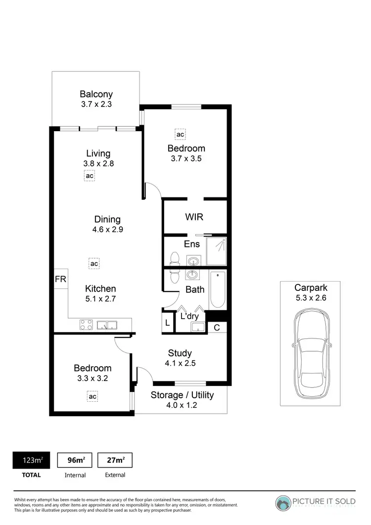 Floorplan of Homely apartment listing, 104/293 Angas Street, Adelaide SA 5000