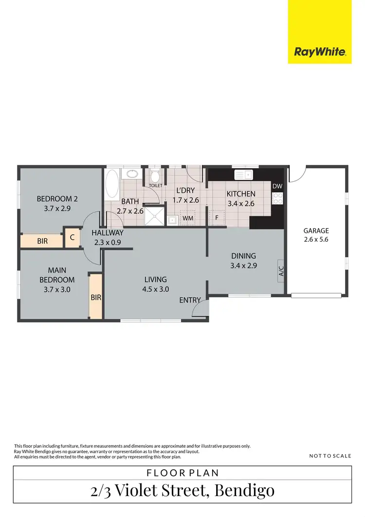 Floorplan of Homely unit listing, 2/3 Violet Street, Bendigo VIC 3550
