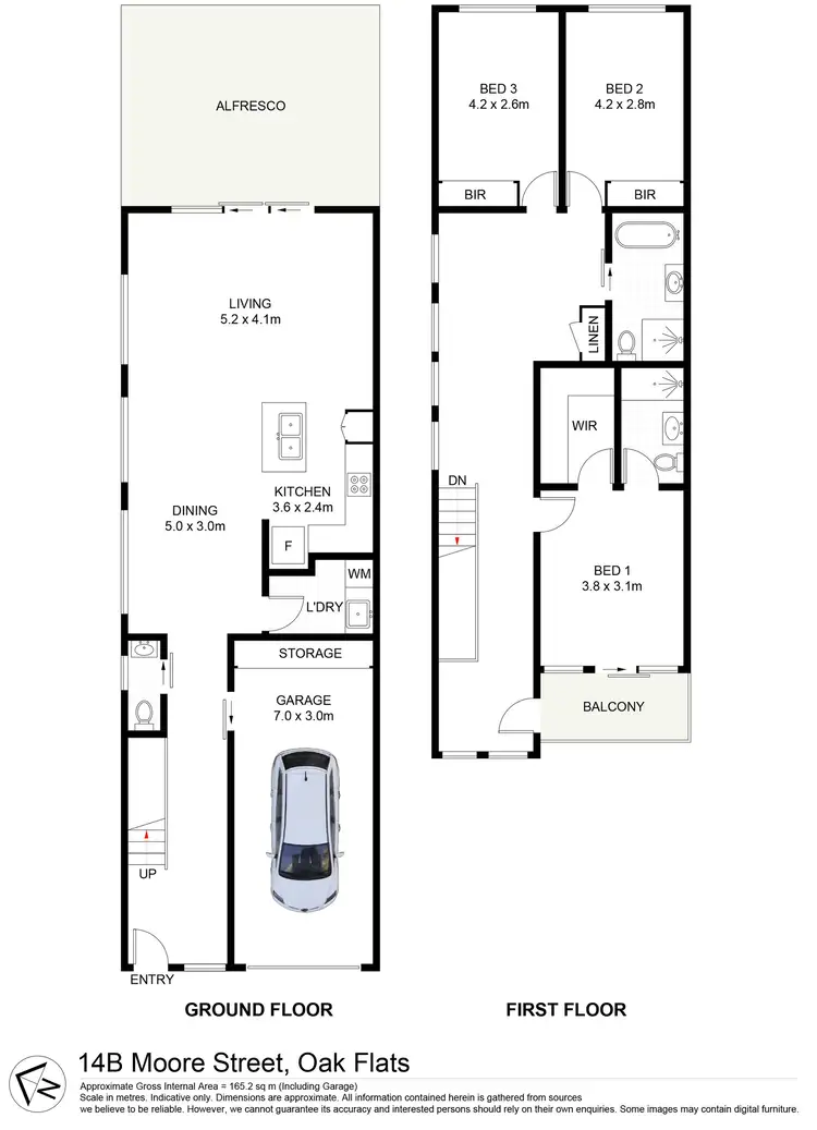 Floorplan of Homely townhouse listing, 14B Moore Street, Oak Flats NSW 2529