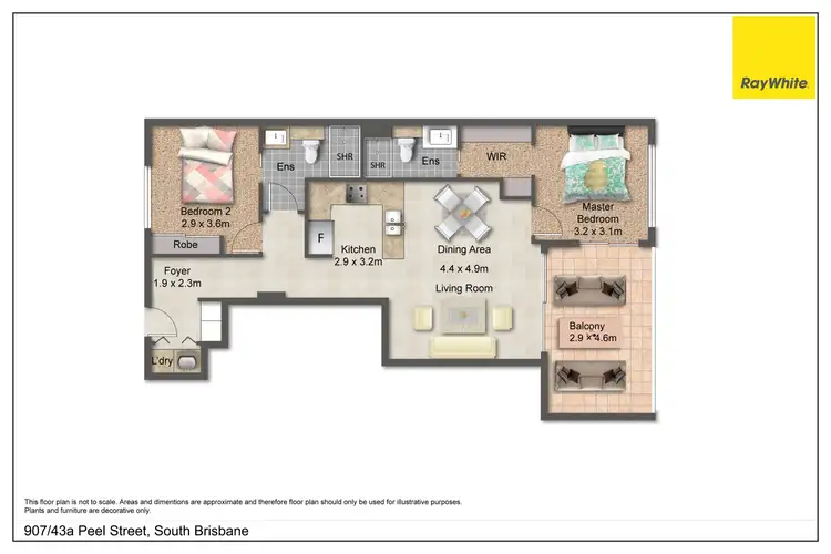 Floorplan of Homely apartment listing, 907/43A Peel Street, South Brisbane QLD 4101