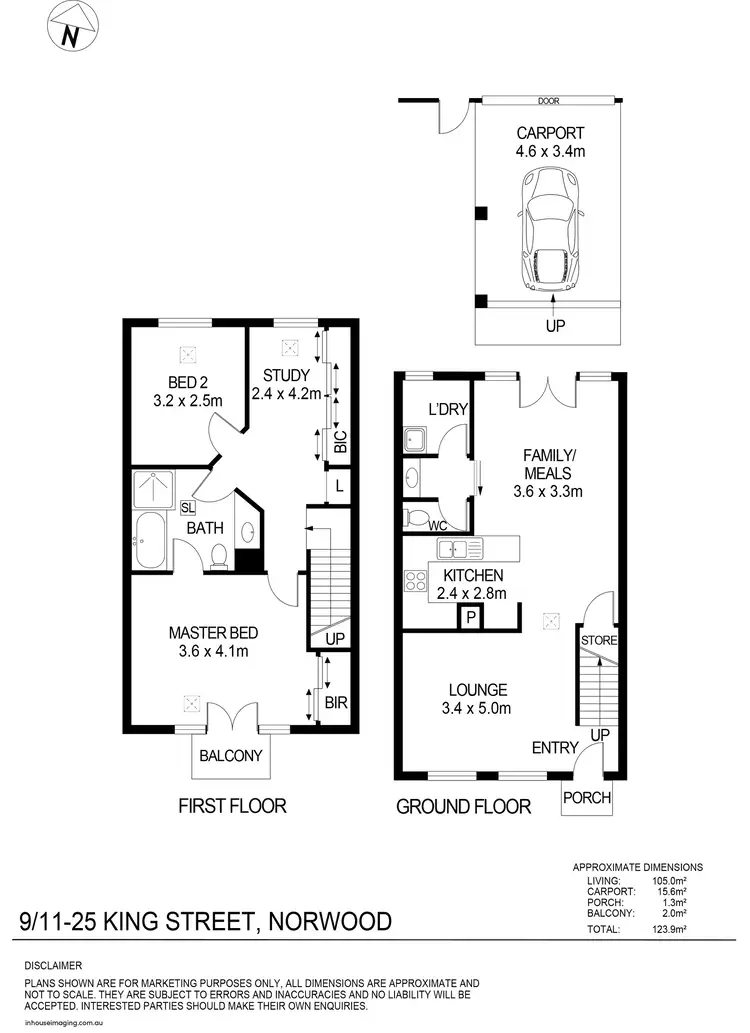 Floorplan of Homely townhouse listing, 9/11-25 King Street, Norwood SA 5067