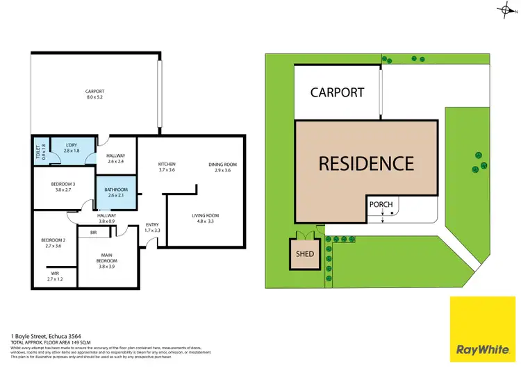 Floorplan of Homely house listing, 1 Boyle Street, Echuca VIC 3564
