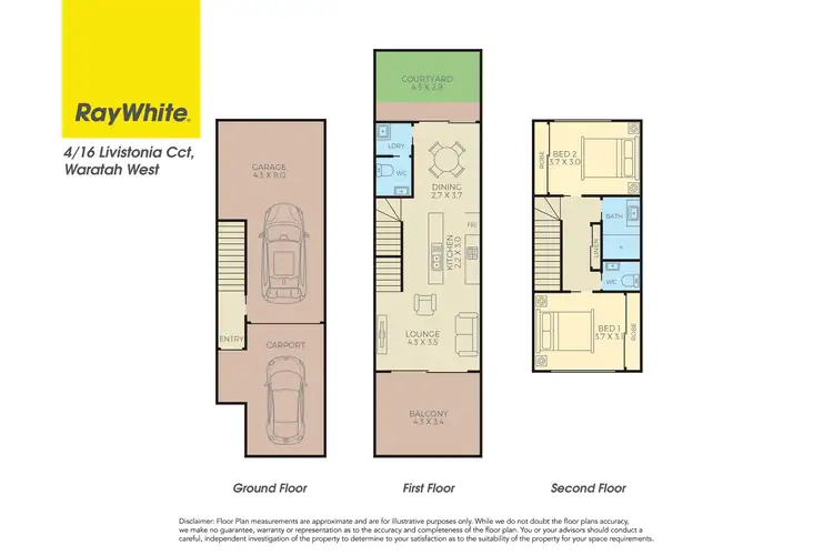 Floorplan of Homely townhouse listing, 4/16 Livistonia Circuit, Waratah West NSW 2298