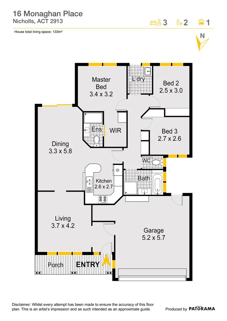 Floorplan of Homely unit listing, 2/16 Monaghan Place, Nicholls ACT 2913