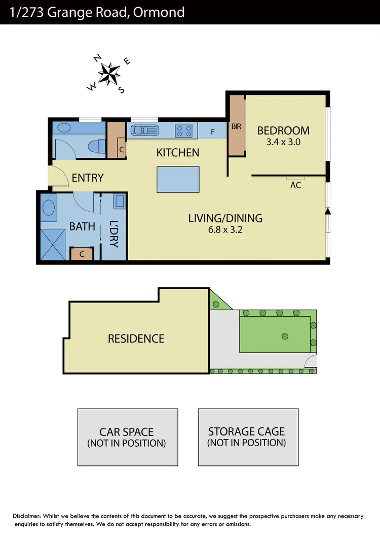 Floorplan of Homely apartment listing, 1/273 Grange Road, Ormond VIC 3204