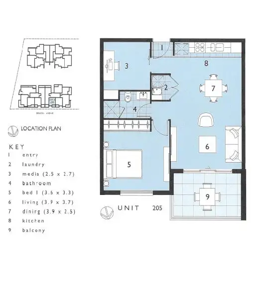 Floorplan of Homely apartment listing, 205/1 Evelyn Court, Shellharbour City Centre NSW 2529