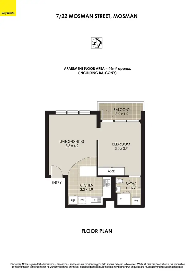 Floorplan of Homely apartment listing, 7/22 Mosman Street, Mosman NSW 2088