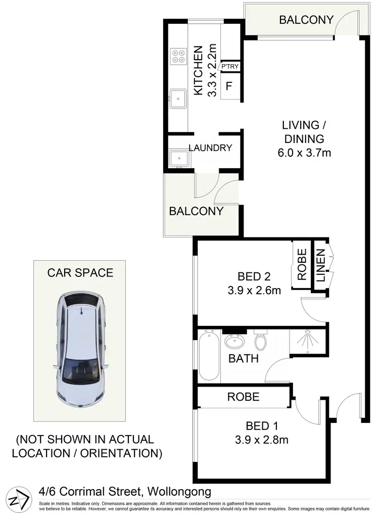 Floorplan of Homely unit listing, 4/6 Corrimal Street, Wollongong NSW 2500