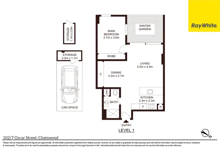Floorplan of Homely unit listing, 102/7 Oscar Street, Chatswood NSW 2067