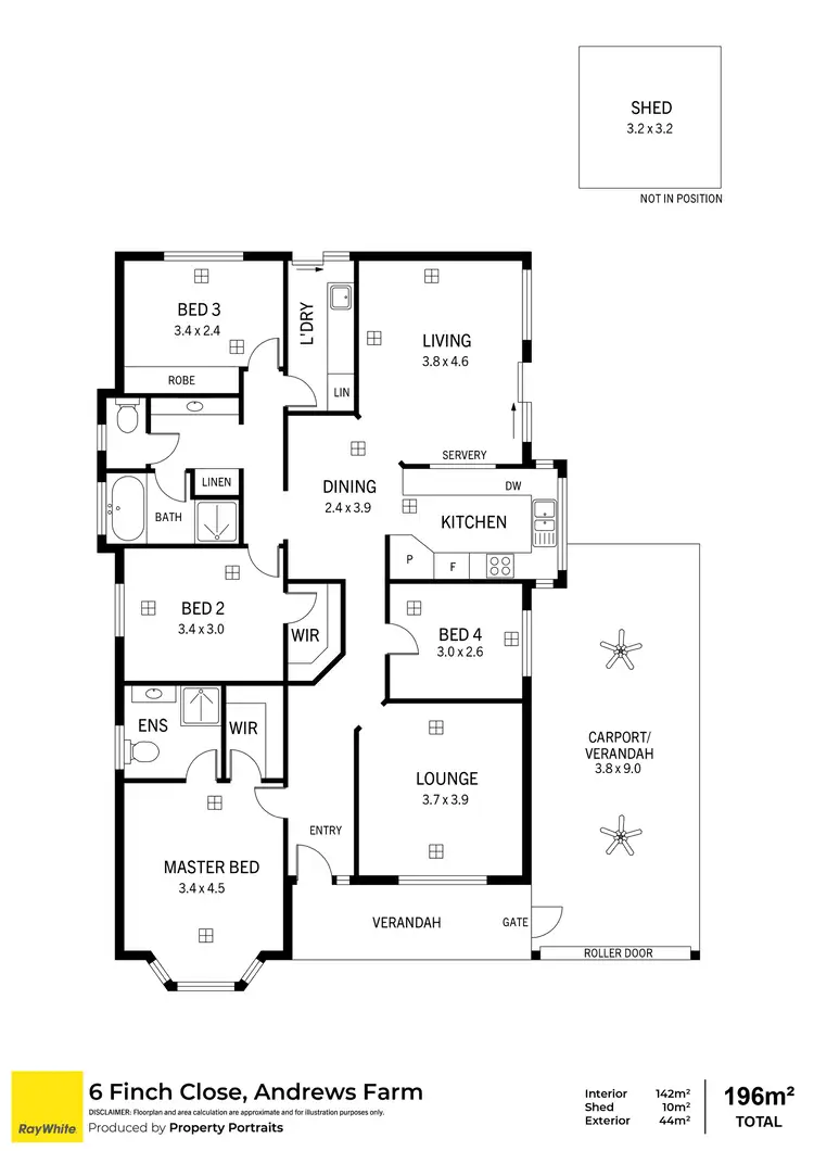 Floorplan of Homely house listing, 6 Finch Close, Andrews Farm SA 5114