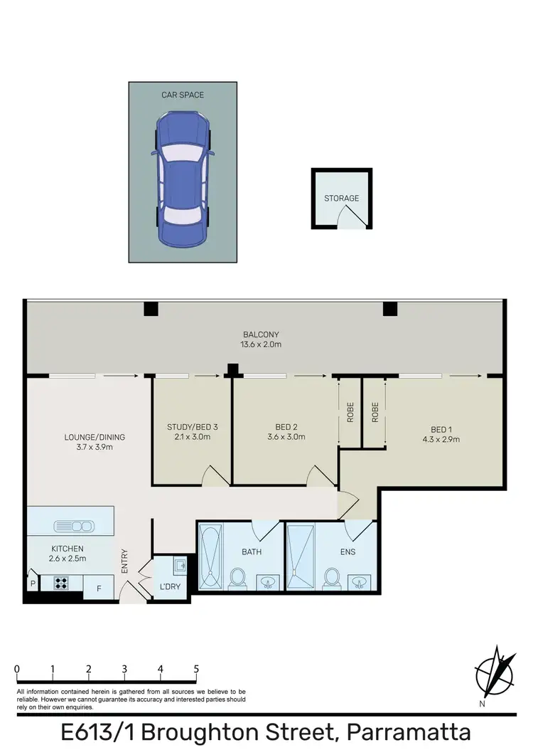 Floorplan of Homely apartment listing, E613/1 Broughton Street, Parramatta NSW 2150