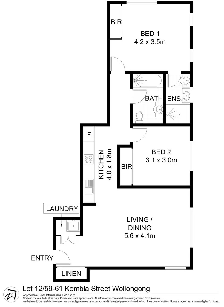Floorplan of Homely apartment listing, Lot 12/59-61 Kembla Street, Wollongong NSW 2500