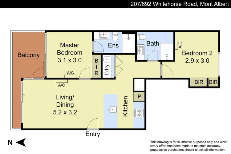 Floorplan of Homely apartment listing, 207/692 Whitehorse Road, Mont Albert VIC 3127