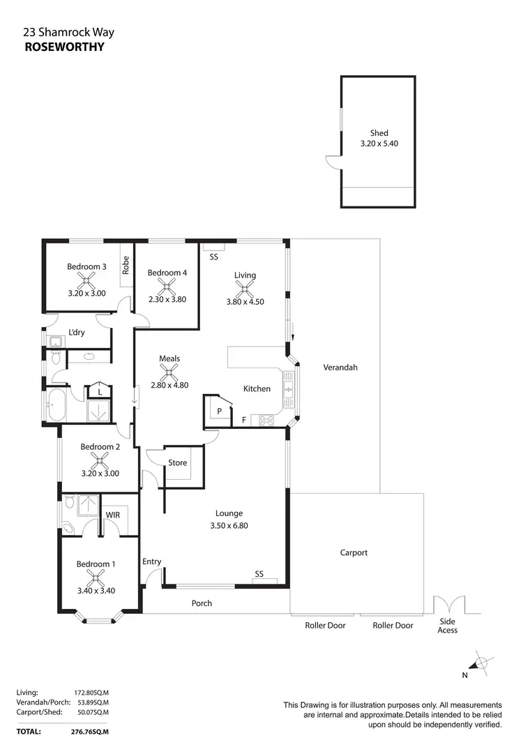 Floorplan of Homely house listing, 23 Shamrock Way, Roseworthy SA 5371