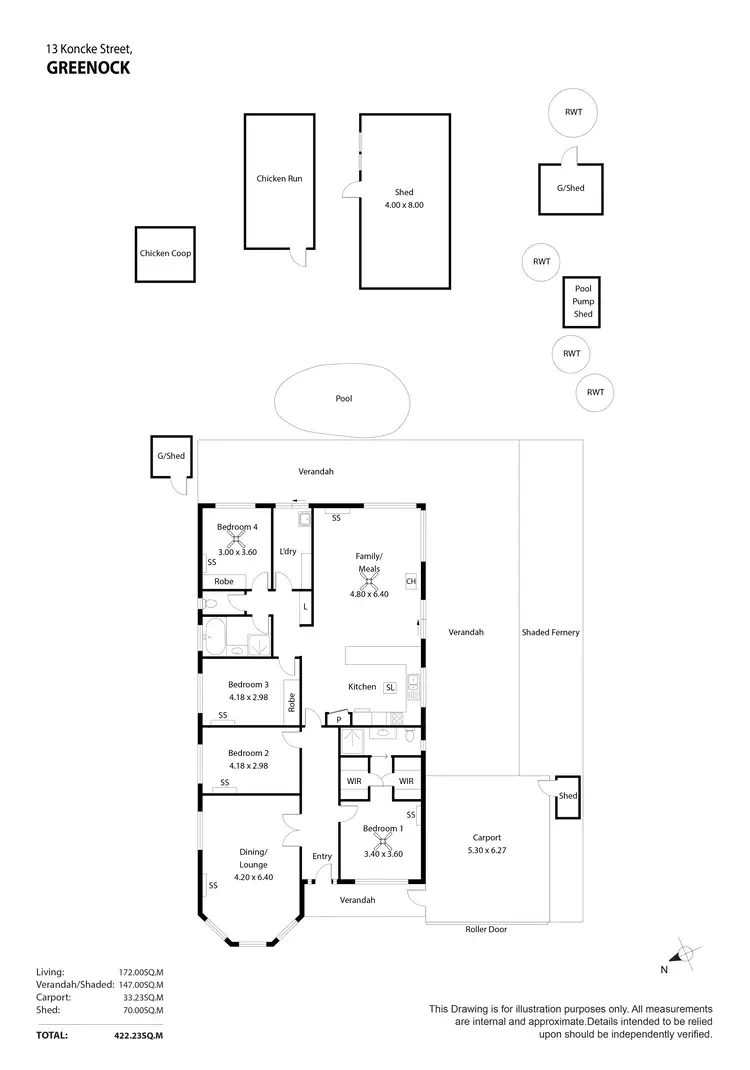 Floorplan of Homely house listing, 13 Koncke Street, Greenock SA 5360