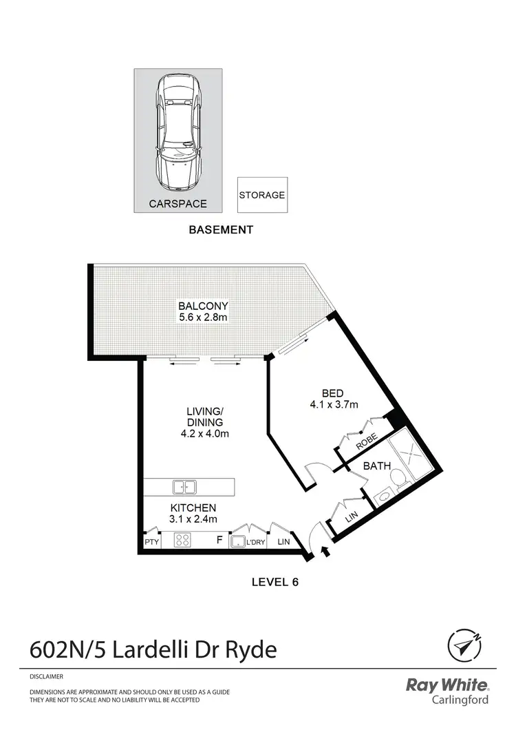 Floorplan of Homely apartment listing, 602N/5 Lardelli Drive, Ryde NSW 2112