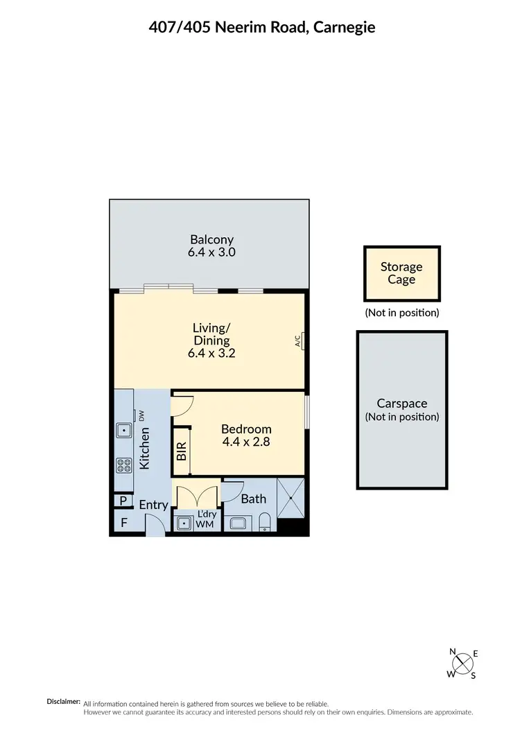 Floorplan of Homely apartment listing, 407/405 Neerim Road, Carnegie VIC 3163
