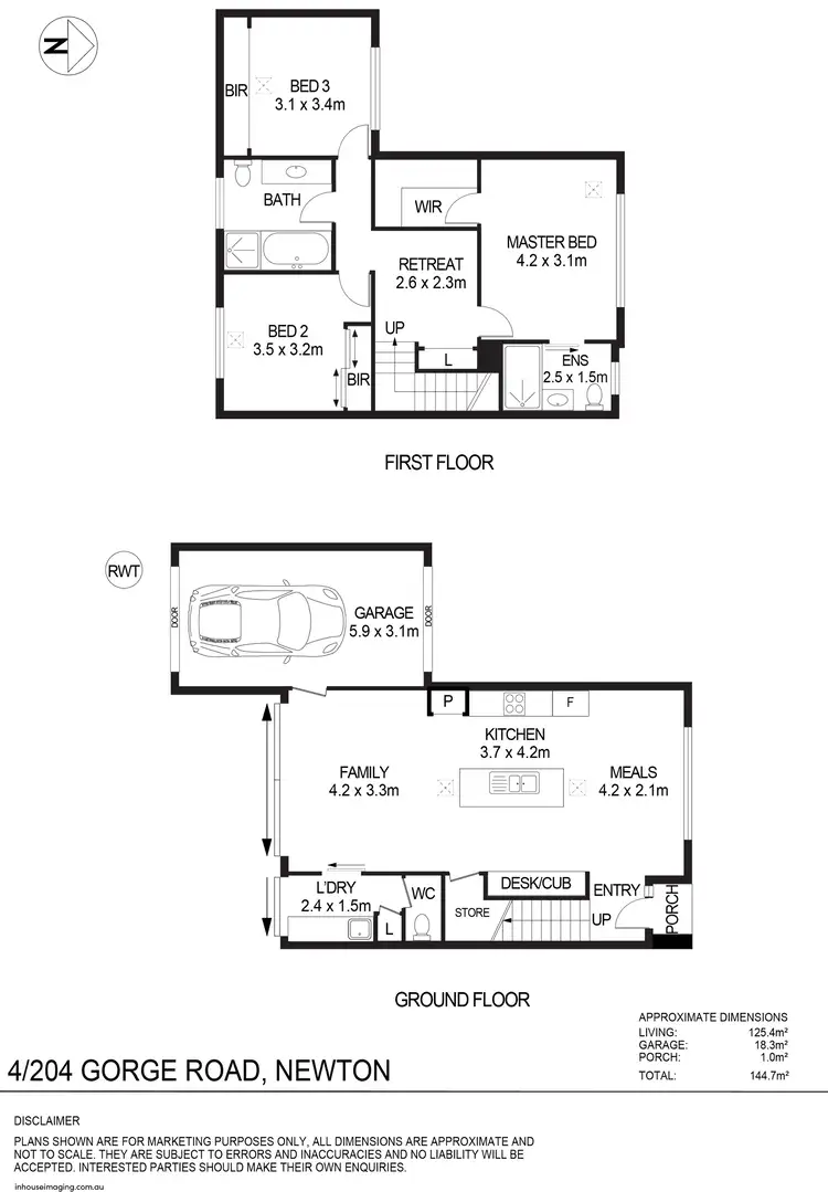 Floorplan of Homely townhouse listing, 4/204 Gorge Road, Newton SA 5074