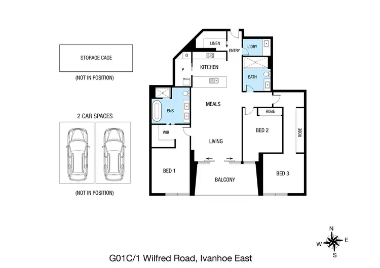 Floorplan of Homely apartment listing, G01C/1 Wilfred Road, Ivanhoe East VIC 3079