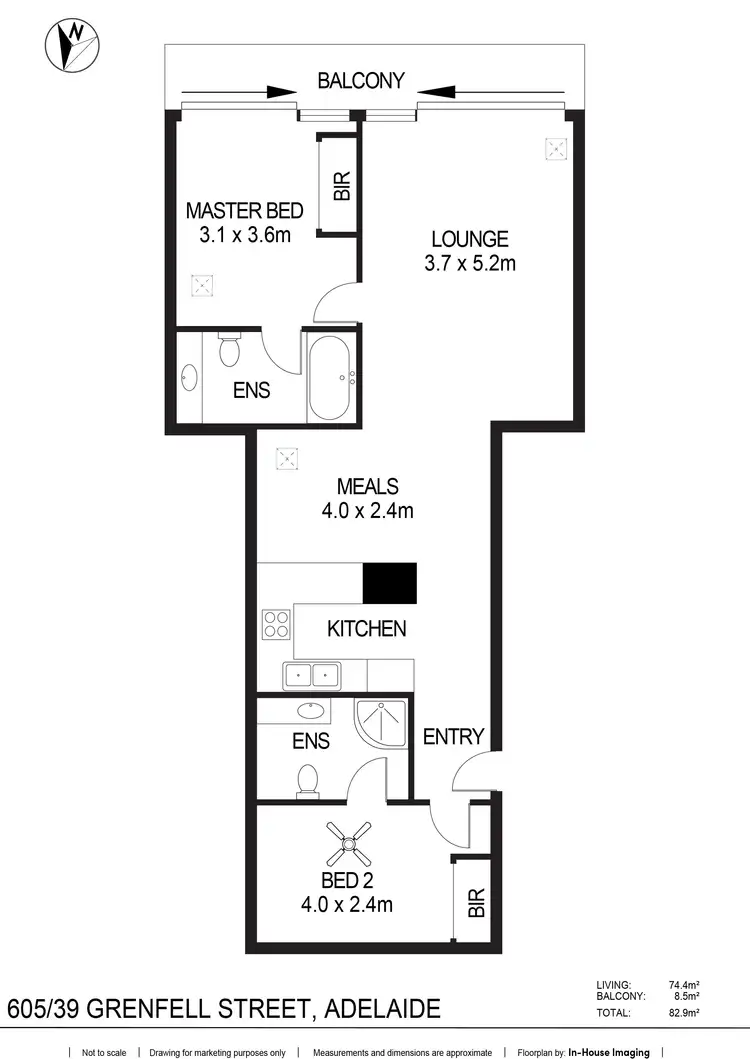 Floorplan of Homely apartment listing, 605/39 Grenfell Street, Adelaide SA 5000