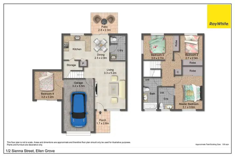 Floorplan of Homely townhouse listing, 1/2 Sienna Street, Ellen Grove QLD 4078