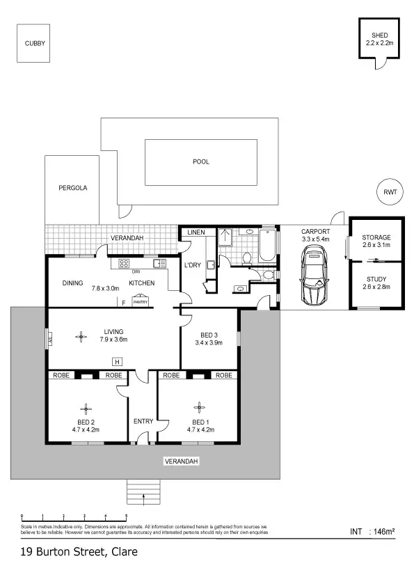 Floorplan of Homely house listing, 19 Burton Street, Clare SA 5453