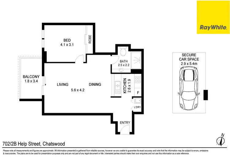 Floorplan of Homely unit listing, 702/2B Help Street, Chatswood NSW 2067