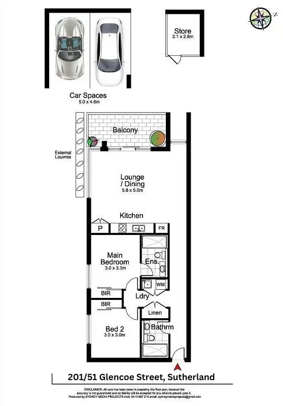Floorplan of Homely apartment listing, 201/51 Glencoe Street, Sutherland NSW 2232