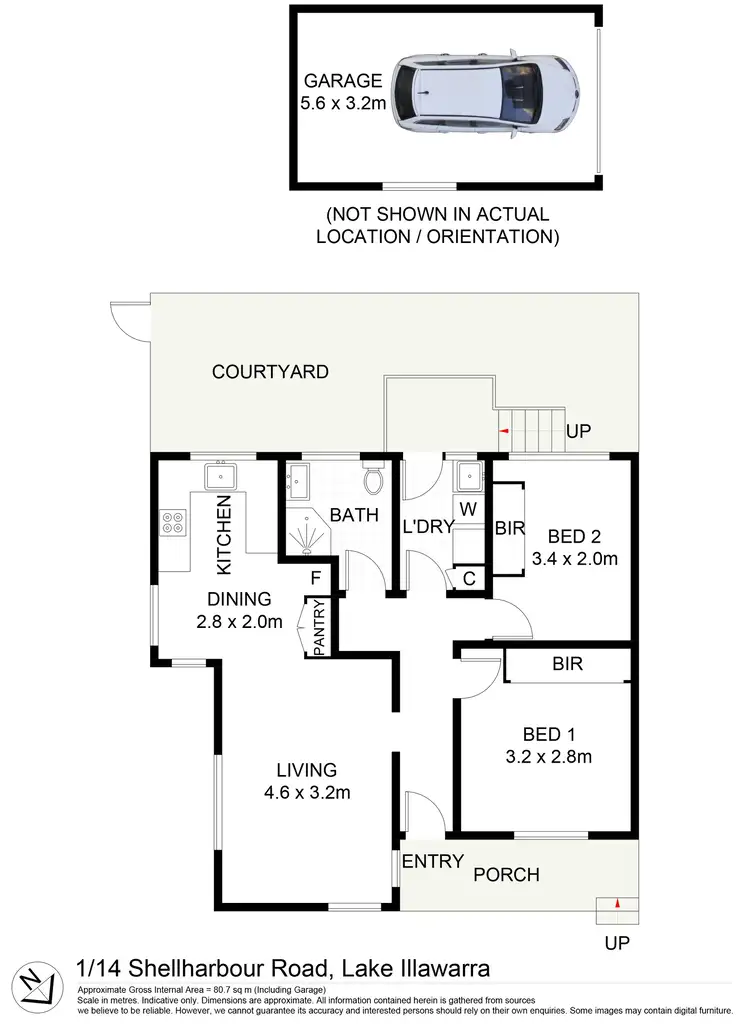 Floorplan of Homely unit listing, 1/14 Shellharbour Road, Lake Illawarra NSW 2528