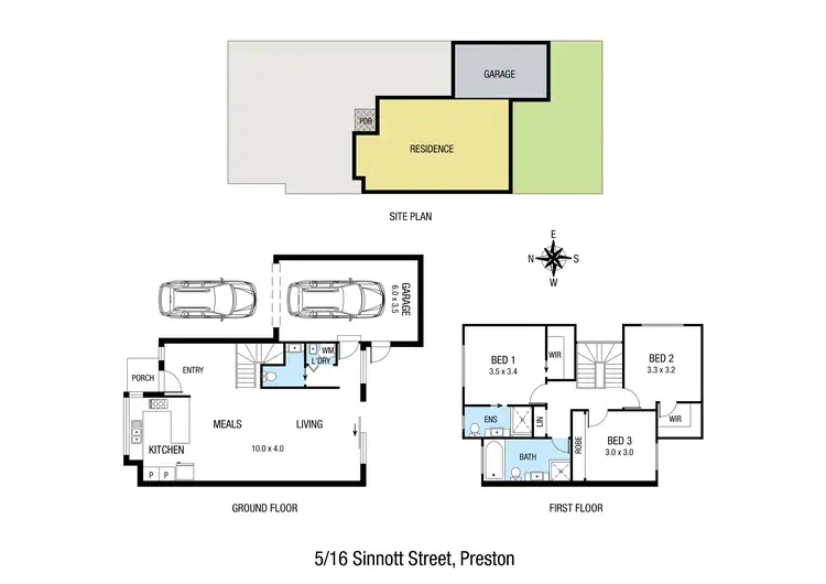 Floorplan of Homely townhouse listing, 5/16 Sinnott Street, Preston VIC 3072