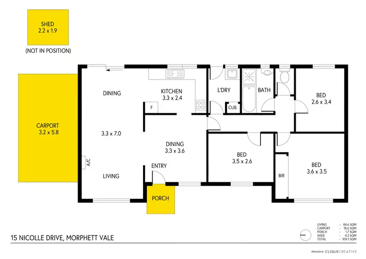 Floorplan of Homely house listing, 15 Nicolle Drive, Morphett Vale SA 5162