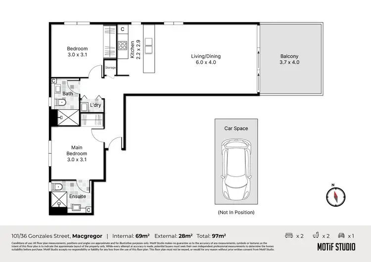 Floorplan of Homely apartment listing, 101/32 Gonzales Street, Macgregor QLD 4109