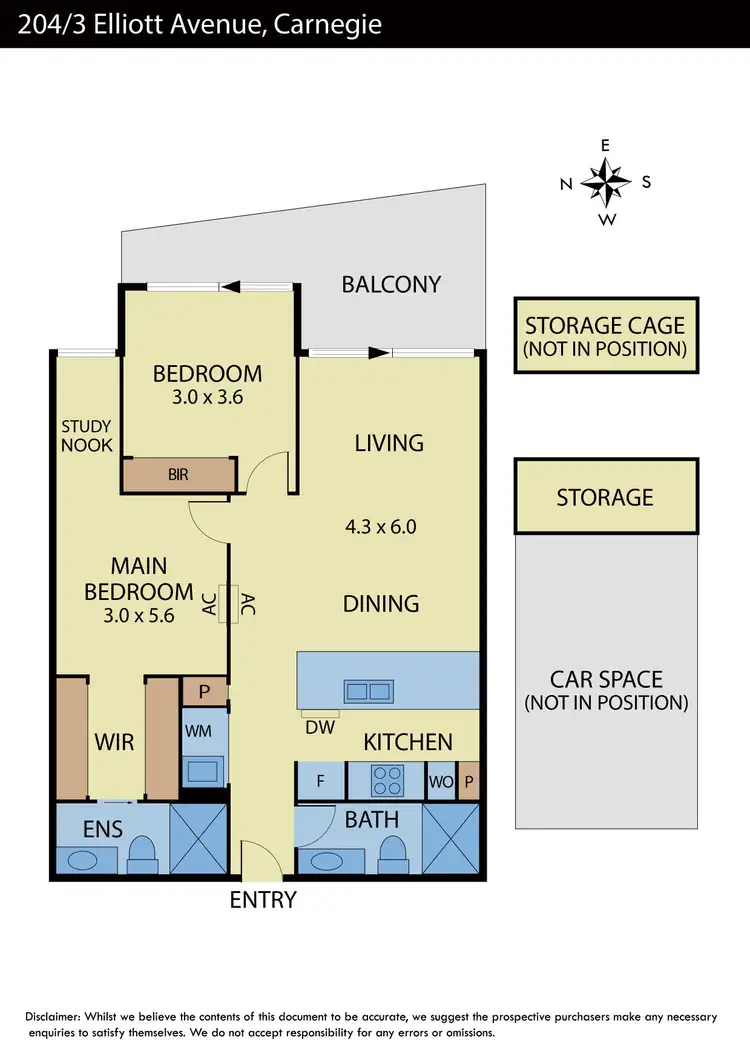 Floorplan of Homely apartment listing, 204/3 Elliott Avenue, Carnegie VIC 3163