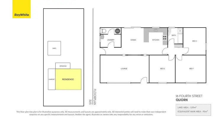 Floorplan of Homely house listing, 16 Fourth Street, Quorn SA 5433