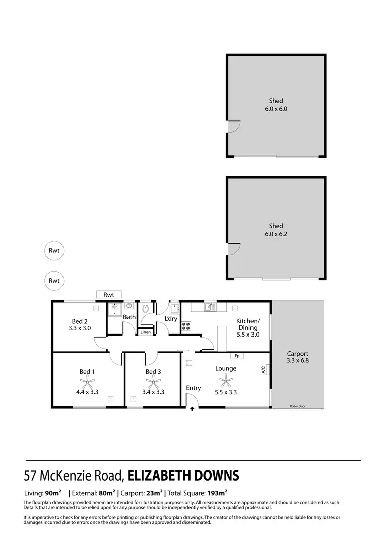 Floorplan of Homely house listing, 57 Mckenzie Road, Elizabeth Downs SA 5113