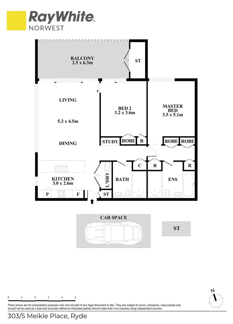 Floorplan of Homely apartment listing, 303/5 Meikle Place, Ryde NSW 2112