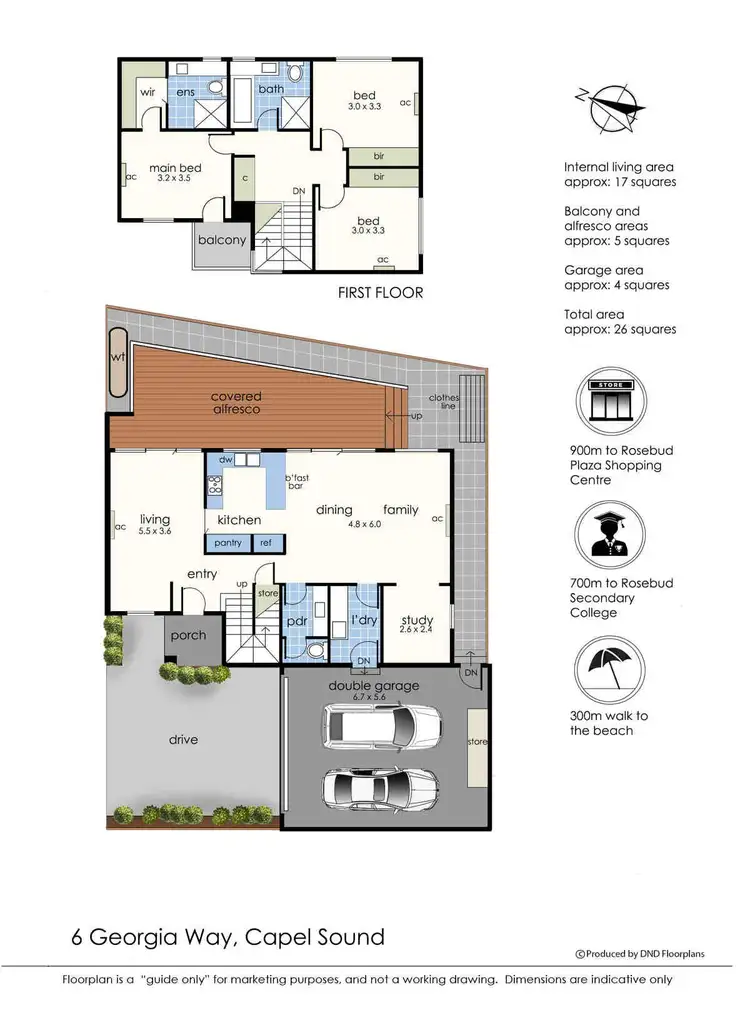 Floorplan of Homely house listing, 6 Georgia Way, Capel Sound VIC 3940