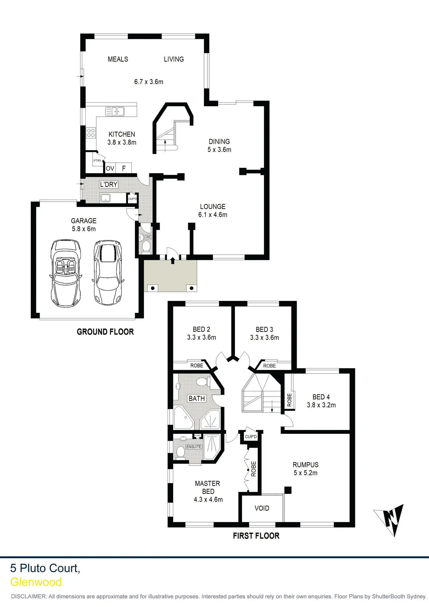 Floorplan of Homely house listing, 5 Pluto Court, Glenwood NSW 2768