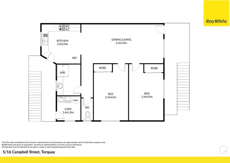 Floorplan of Homely unit listing, 5/16 Campbell Street, Torquay QLD 4655