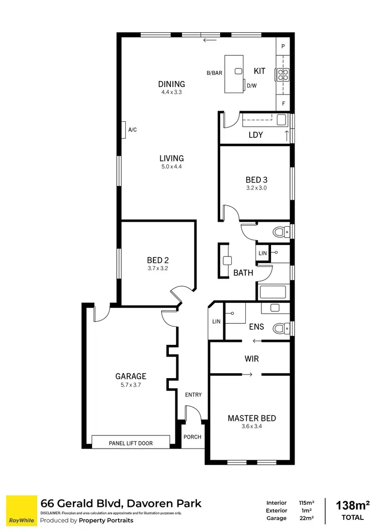 Floorplan of Homely house listing, 66 Gerald Boulevard, Davoren Park SA 5113