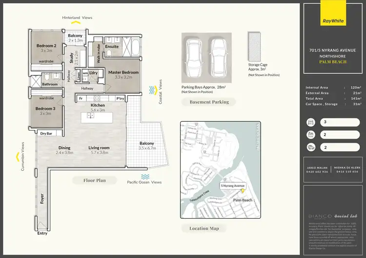 Floorplan of Homely apartment listing, 701/5 Nyrang Avenue, Palm Beach QLD 4221