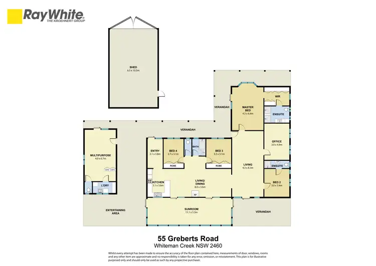 Floorplan of Homely rural property listing, 55 Greberts Road, Whiteman Creek NSW 2460