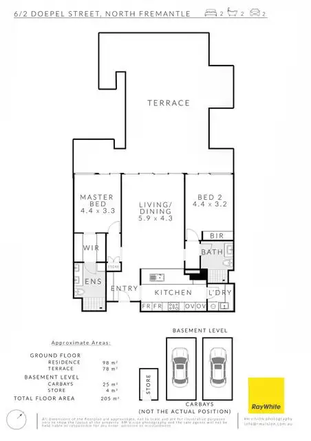 Floorplan of Homely apartment listing, 6/2 Doepel Street, North Fremantle WA 6159