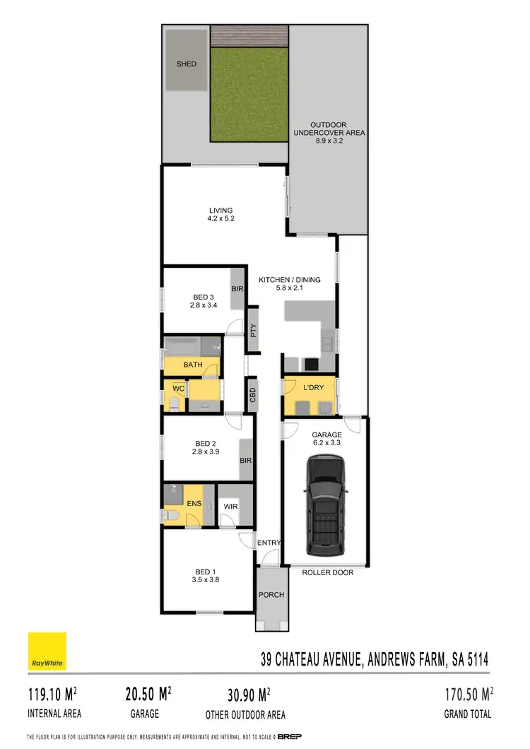 Floorplan of Homely house listing, 39 Chateau Avenue, Andrews Farm SA 5114
