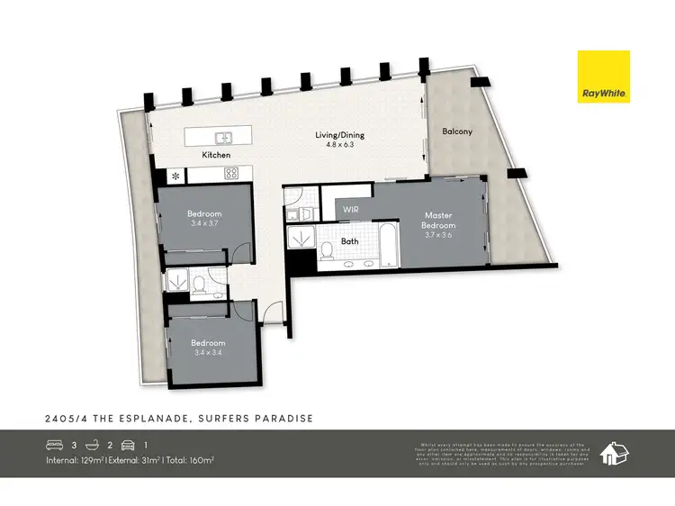 Floorplan of Homely apartment listing, 2405/4 The Esplanade, Surfers Paradise QLD 4217