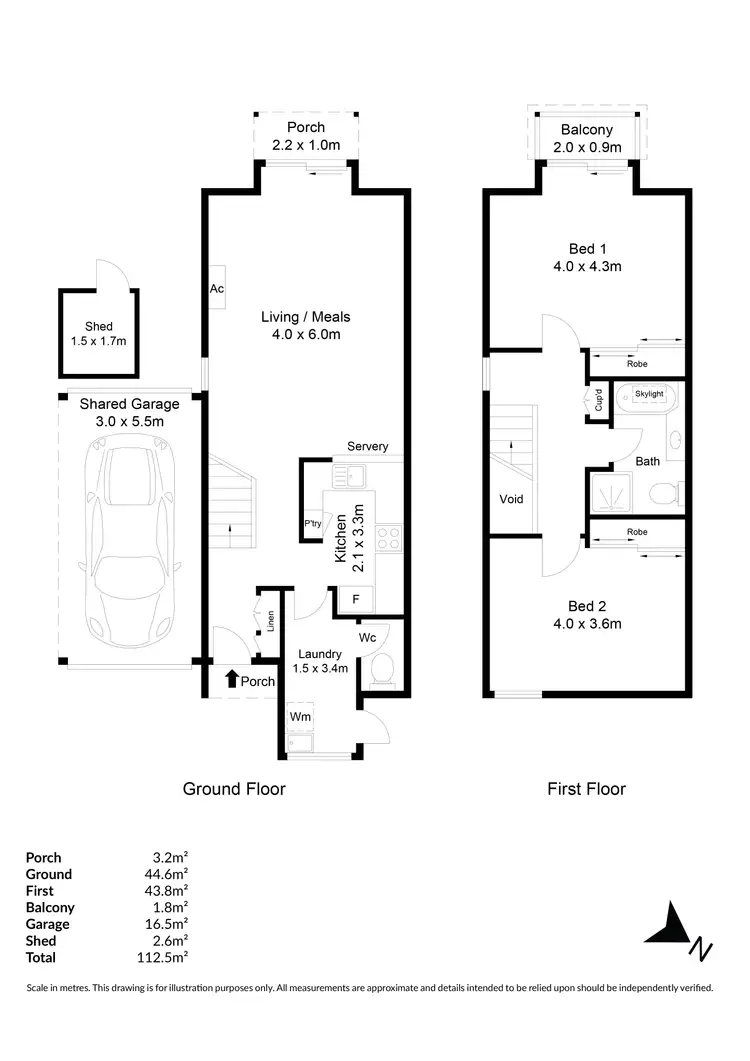 Floorplan of Homely townhouse listing, 2/4 Gulf Point Drive, North Haven SA 5018