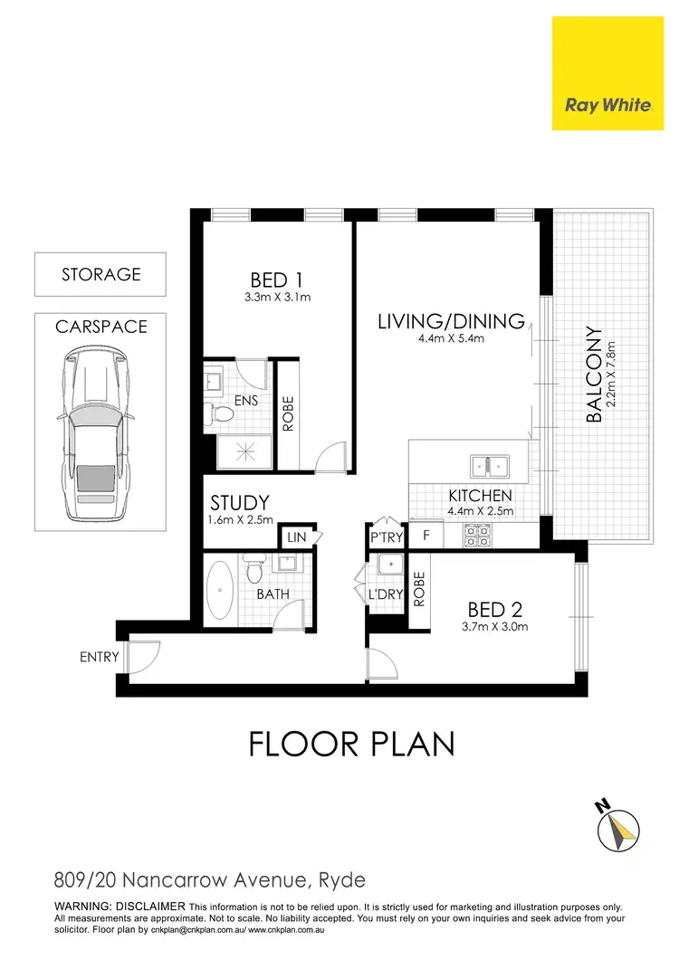 Floorplan of Homely apartment listing, 809/20 Nancarrow Avenue, Meadowbank NSW 2114