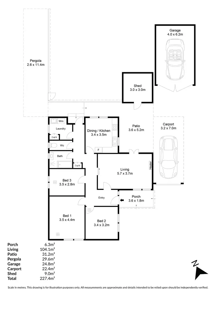 Floorplan of Homely house listing, 15 Dukas Drive, Ingle Farm SA 5098
