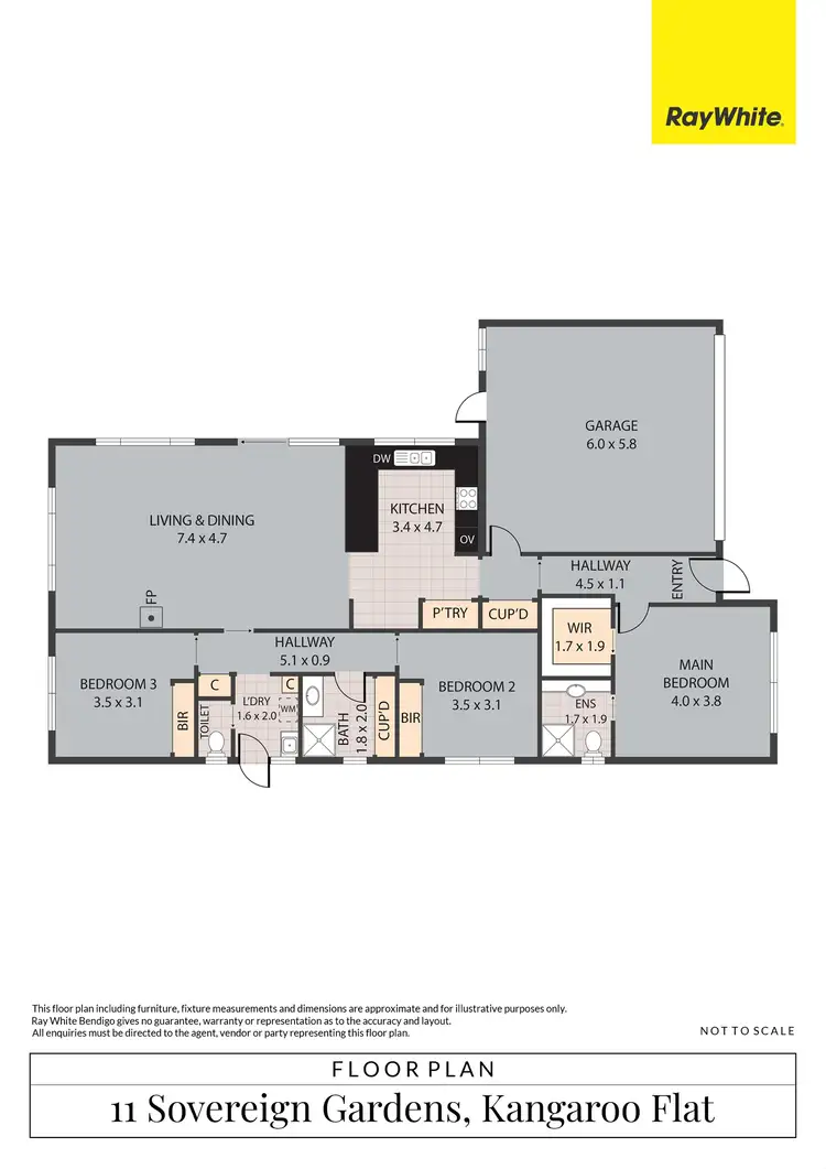 Floorplan of Homely house listing, 11 Sovereign Gardens, Kangaroo Flat VIC 3555
