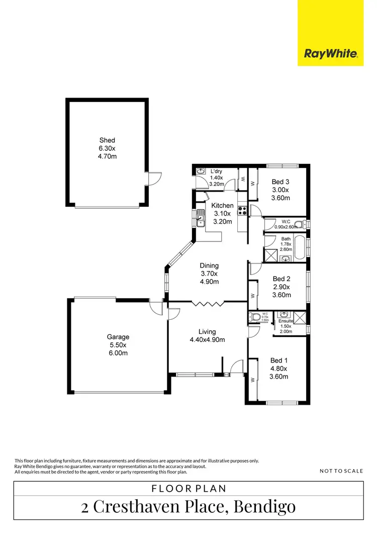 Floorplan of Homely house listing, 2 Cresthaven Place, Bendigo VIC 3550